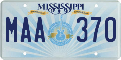 MS license plate MAA370