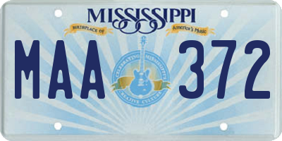 MS license plate MAA372