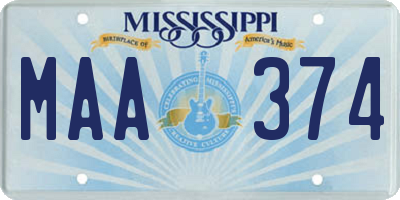 MS license plate MAA374