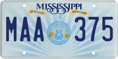 MS license plate MAA375