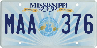 MS license plate MAA376