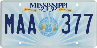 MS license plate MAA377