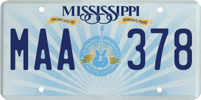 MS license plate MAA378
