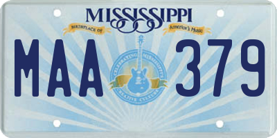 MS license plate MAA379