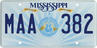 MS license plate MAA382