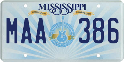 MS license plate MAA386