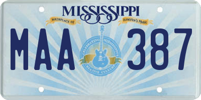 MS license plate MAA387