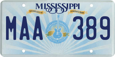 MS license plate MAA389