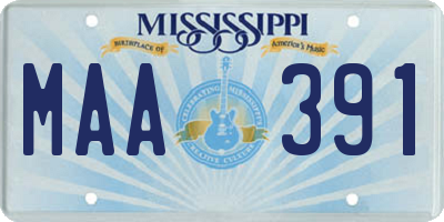 MS license plate MAA391