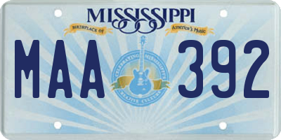 MS license plate MAA392