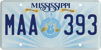 MS license plate MAA393
