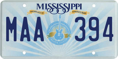 MS license plate MAA394