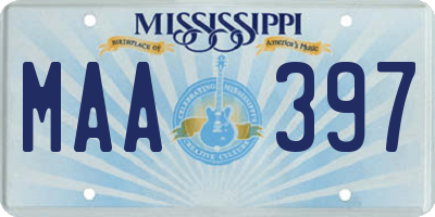 MS license plate MAA397