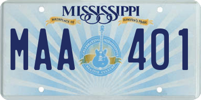 MS license plate MAA401