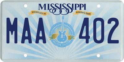MS license plate MAA402
