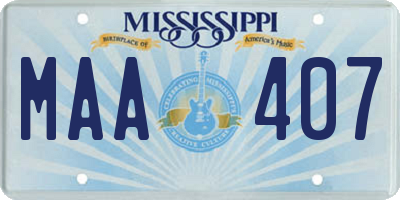 MS license plate MAA407