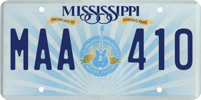 MS license plate MAA410