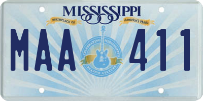 MS license plate MAA411
