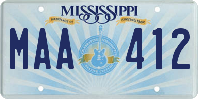MS license plate MAA412