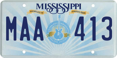 MS license plate MAA413