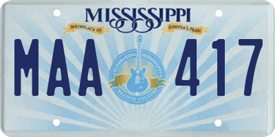 MS license plate MAA417