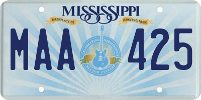 MS license plate MAA425