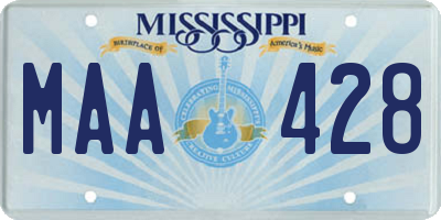 MS license plate MAA428