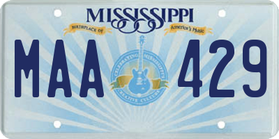 MS license plate MAA429