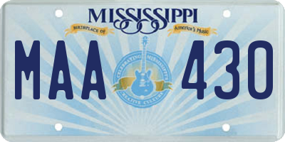 MS license plate MAA430