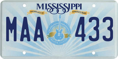 MS license plate MAA433