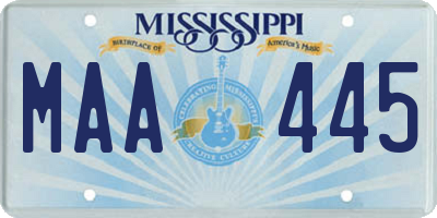 MS license plate MAA445