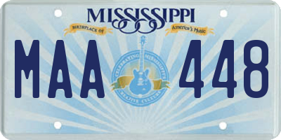MS license plate MAA448