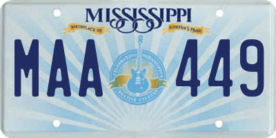 MS license plate MAA449