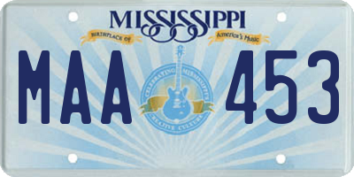 MS license plate MAA453