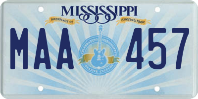 MS license plate MAA457