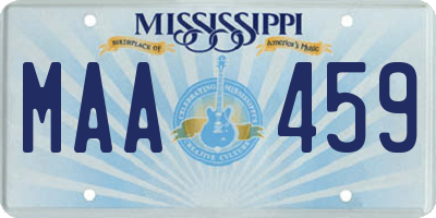 MS license plate MAA459