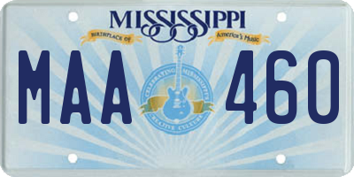 MS license plate MAA460