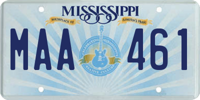 MS license plate MAA461