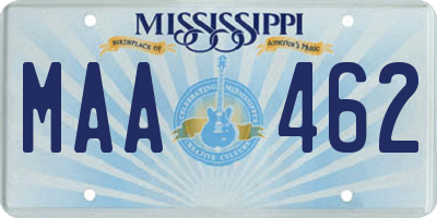 MS license plate MAA462