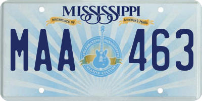 MS license plate MAA463