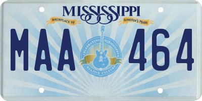 MS license plate MAA464