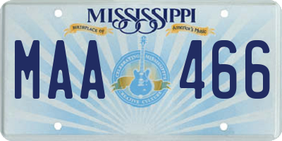 MS license plate MAA466