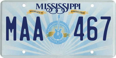 MS license plate MAA467