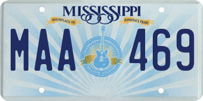 MS license plate MAA469