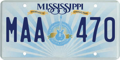 MS license plate MAA470