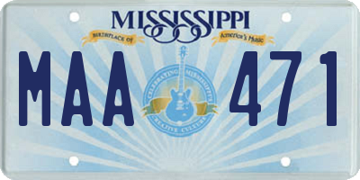 MS license plate MAA471