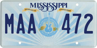 MS license plate MAA472