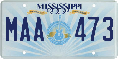 MS license plate MAA473