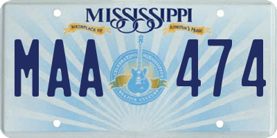 MS license plate MAA474