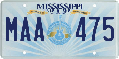 MS license plate MAA475